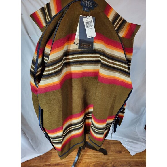 Pendleton Olive and Multicolor Striped Pea Coat - Picture 11 of 11